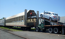 Из КПП Хуньчунь отправился первый поезд Китай-Европа, перевозящий автомобили в вагонах-сетках