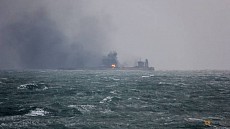 Iranian oil tanker in East China Sea could burn for a month